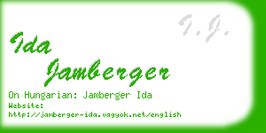 ida jamberger business card